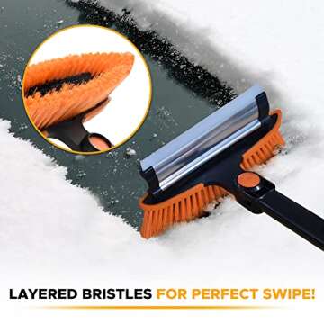 EcoNour 39" Snow Shovel | 6 in 1 Ice Scraper & Squeegee