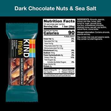 KIND Minis, Dark Chocolate Nuts & Sea Salt, Healthy Snacks, Gluten Free, Low Calorie Snacks, Low Sug...