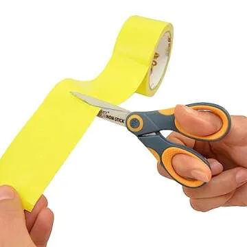 Westcott ‎14881 5-Inch Non-Stick Titanium Scissors For Office and Home, Yellow/Gray