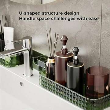 Multifunctional Wall-Mounted U-Shaped Rotating Storage Corner Shelf, Wall-Mounted No-Punching Corner Shelf, for Bathroom Living Room & Kitchen (Pink)