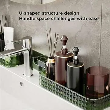 Multifunctional Wall-Mounted U-Shaped Rotating Storage Corner Shelf, Wall-Mounted No-Punching Corner Shelf, for Bathroom Living Room & Kitchen (Pink)