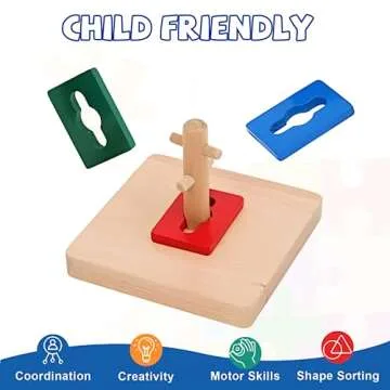 Adena Montessori Twist & Sort Dowel Set Preschool Equipment Early Development Baby Toy Montessori Fine Motor Skills Development