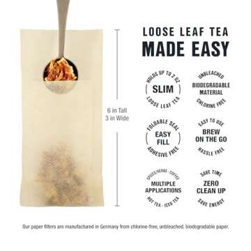 Tiesta Tea - Loose Leaf Filters | Disposable Infuser, Natural Unbleached Paper, Steeps Hot, Iced & C...