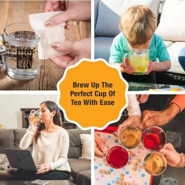 Tiesta Tea - Loose Leaf Filters | Disposable Infuser, Natural Unbleached Paper, Steeps Hot, Iced & Coffee, Easy Fill Single Serve Filter for One Cup | 100 Count Empty Tea Bags