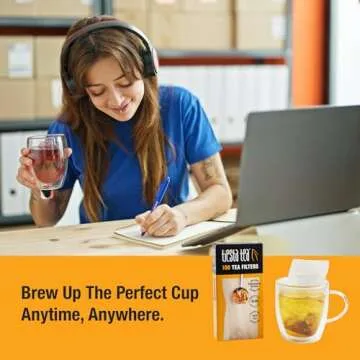 Tiesta Tea - Loose Leaf Filters | Disposable Infuser, Natural Unbleached Paper, Steeps Hot, Iced & Coffee, Easy Fill Single Serve Filter for One Cup | 100 Count Empty Tea Bags