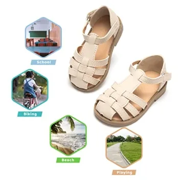 Luffymomo Girls Summer Sandals Comfortable Durable Closed Toe