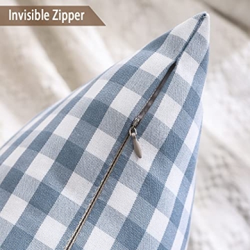 Lake Blue Buffalo Plaid Pillow Covers Set of 2 Outdoor Style