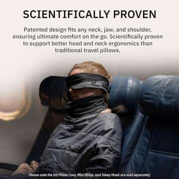 trtl Travel and Airplane Pillow - Real Sleeping Experience on Long Flights - Neck and Shoulder Support - Super-Soft, Lightweight, Easy-to-Carry, and Machine-Washable Flight Pillow