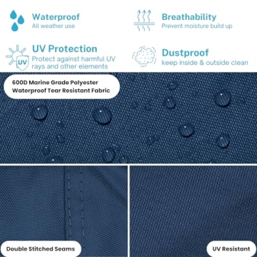 Eliteshield Heavy Duty Pontoon Boat Cover - All Weather Protection