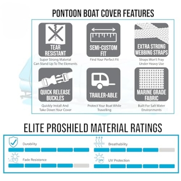 Eliteshield Heavy Duty Pontoon Boat Cover - All Weather Protection