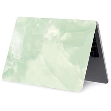 LanBaiLan Compatible for New MacBook Air 13 inch 2020 2019 2018 Release A2337 M1 A2179 A1932 Retina Display with Touch ID, Laptop Plastic Hard Protective Case & Keyboard Cover, Matcha Green Marble