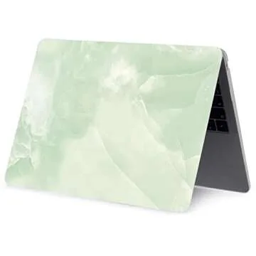 LanBaiLan Compatible for New MacBook Air 13 inch 2020 2019 2018 Release A2337 M1 A2179 A1932 Retina Display with Touch ID, Laptop Plastic Hard Protective Case & Keyboard Cover, Matcha Green Marble