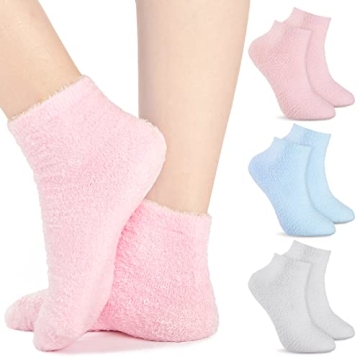 Janmercy Aloe Socks - 3 Pairs of Moisturizing Cozy Socks