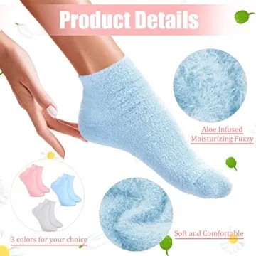 Janmercy Aloe Socks - 3 Pairs of Moisturizing Cozy Socks
