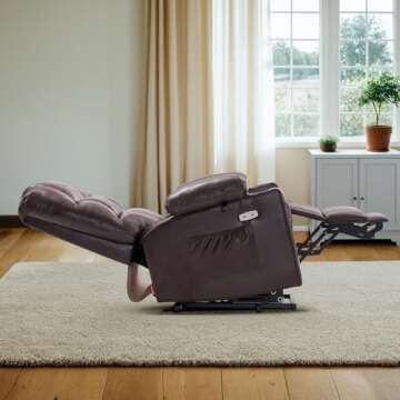 MCombo Large Lay Flat Dual Motor Power Lift Recliner Chair Sofa with Massage and Heat for Elderly Pe...