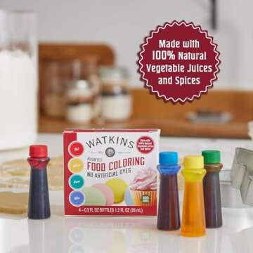 Watkins Assorted Food Coloring - Natural Vegetable-Based Colors