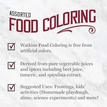 Watkins Assorted Food Coloring - Natural Vegetable-Based Colors