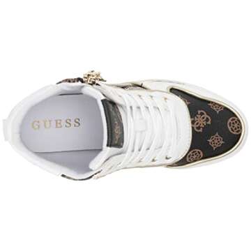 Guess Women's Fiora Brown/White Wedge Sneakers
