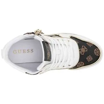 Guess Women's Fiora Brown/White Wedge Sneakers