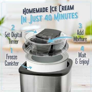 Nostalgia Digital Ice Cream Maker for Homemade Frozen Treats