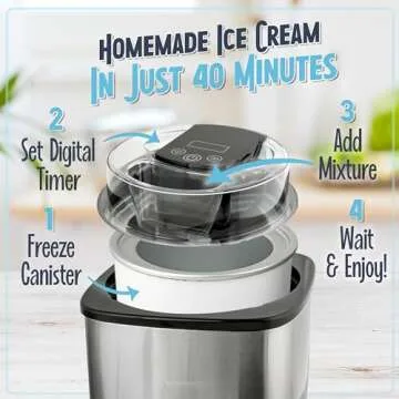 Nostalgia Digital Ice Cream Maker for Homemade Frozen Treats