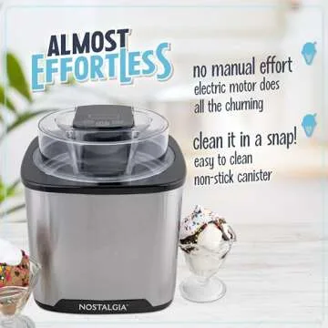 Nostalgia Digital Ice Cream Maker for Homemade Frozen Treats