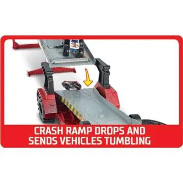 Hot Wheels Monster Trucks Playset, Toy Truck & Car, Down Hill Race & Go with 1:64 Scale Bone Shaker & 1:64 Scale Vehicle (Amazon Exclusive)