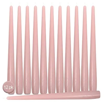 Elegant Hyoola 10 Inch Pink Dripless Taper Candles
