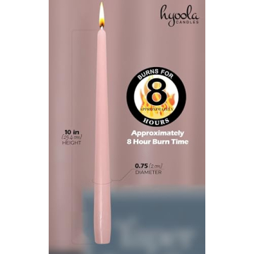 Elegant Hyoola 10 Inch Pink Dripless Taper Candles