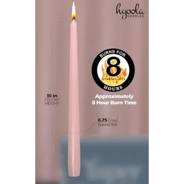 Elegant Hyoola 10 Inch Pink Dripless Taper Candles