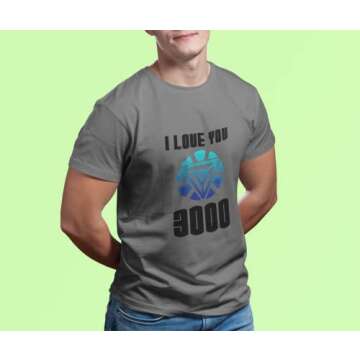 I Love You 3000 Shirts for Dads Super Hero Dad Gifts Love You Graphic T-Shirt Black L