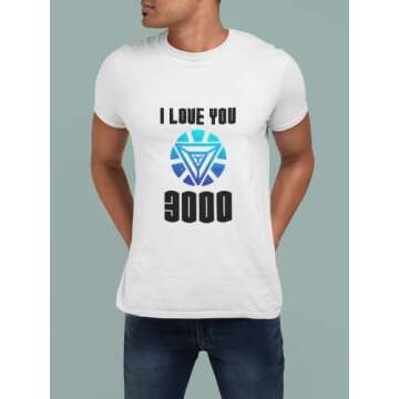 I Love You 3000 Shirts for Dads Super Hero Dad Gifts Love You Graphic T-Shirt Black L