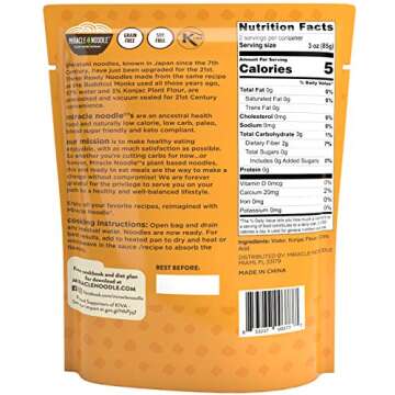 Miracle Noodle Angel Hair Pasta - Ready to Eat Shirataki Noodles, Konjac Noodles, Vegan, Gluten-Free...