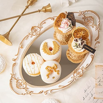 Sooyee Decorative Gold Mirror Tray for Home Decor