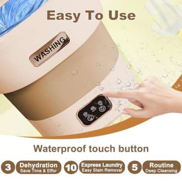 18L Portable Washing Machine,Mini Collapsible Washer with 3 Modes Cleaning for Socks, Small Folding Washer and Dryer Combo for Apartment,Camping,RV (Brown)