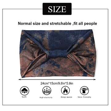 GORTIN Extra Wide Headbands African Turban Head Wrap Boho Stretch Hairbands Yaga Hair Accessories for Black Women Pack of 3