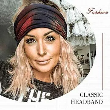 GORTIN Extra Wide Headbands African Turban Head Wrap Boho Stretch Hairbands Yaga Hair Accessories for Black Women Pack of 3
