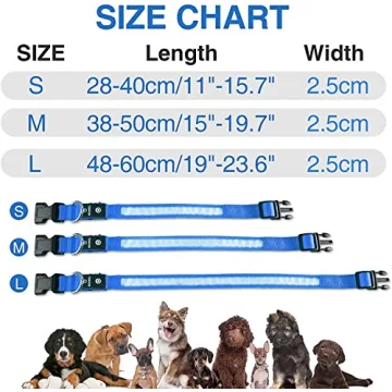 MASBRILL LED Dog Collar - Night Walking Lighted, Rechargeable & Water-Resistant