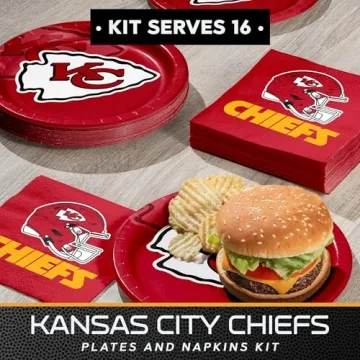 Kansas City Chiefs Paper Plate and Napkin Party Kit for 16