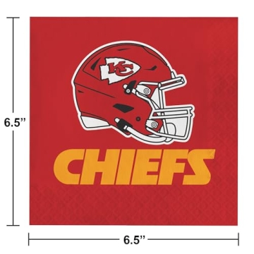 Kansas City Chiefs Paper Plate and Napkin Party Kit for 16