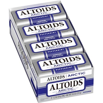 ALTOIDS Arctic Peppermint Breath Mints - 1.2 oz Tin, 8 Pack Bulk for Freshness