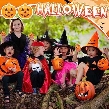 120 Pcs Plastic Pumpkin Storage Box Case - Mini Pumpkins, Candy Boxes for Halloween Decoration & Party Supplies