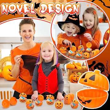 120 Pcs Plastic Pumpkin Storage Box Case - Mini Pumpkins, Candy Boxes for Halloween Decoration & Party Supplies