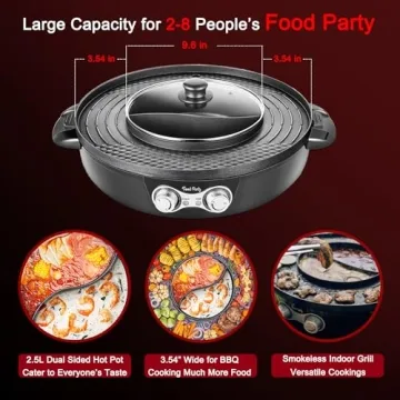 Food Party DUO Electric Hot Pot with Smokeless Grill