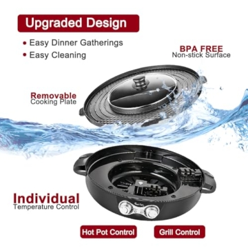 Food Party DUO Electric Hot Pot with Smokeless Grill