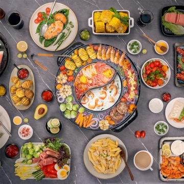 Food Party DUO Electric Hot Pot with Smokeless Grill