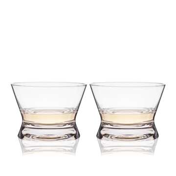 Viski Tasting Set Crystal Neat Spirit Glasses for Tequila, Mezcal, Bourbon, Scotch, Brandy 6oz Set of 2, Set of 1, Clear