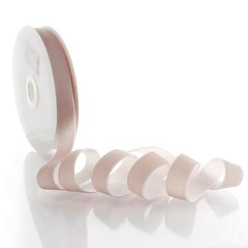 1" Velvet Ribbon Taupe 25 Yards HairBow Center