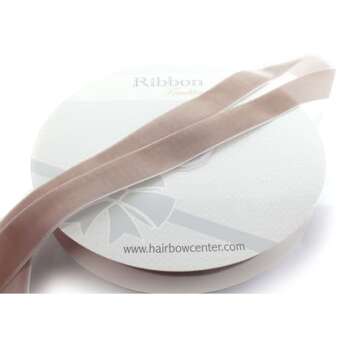 1" Velvet Ribbon Taupe 25 Yards HairBow Center