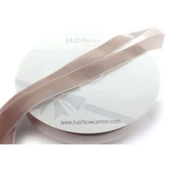 1" Velvet Ribbon Taupe 25 Yards HairBow Center